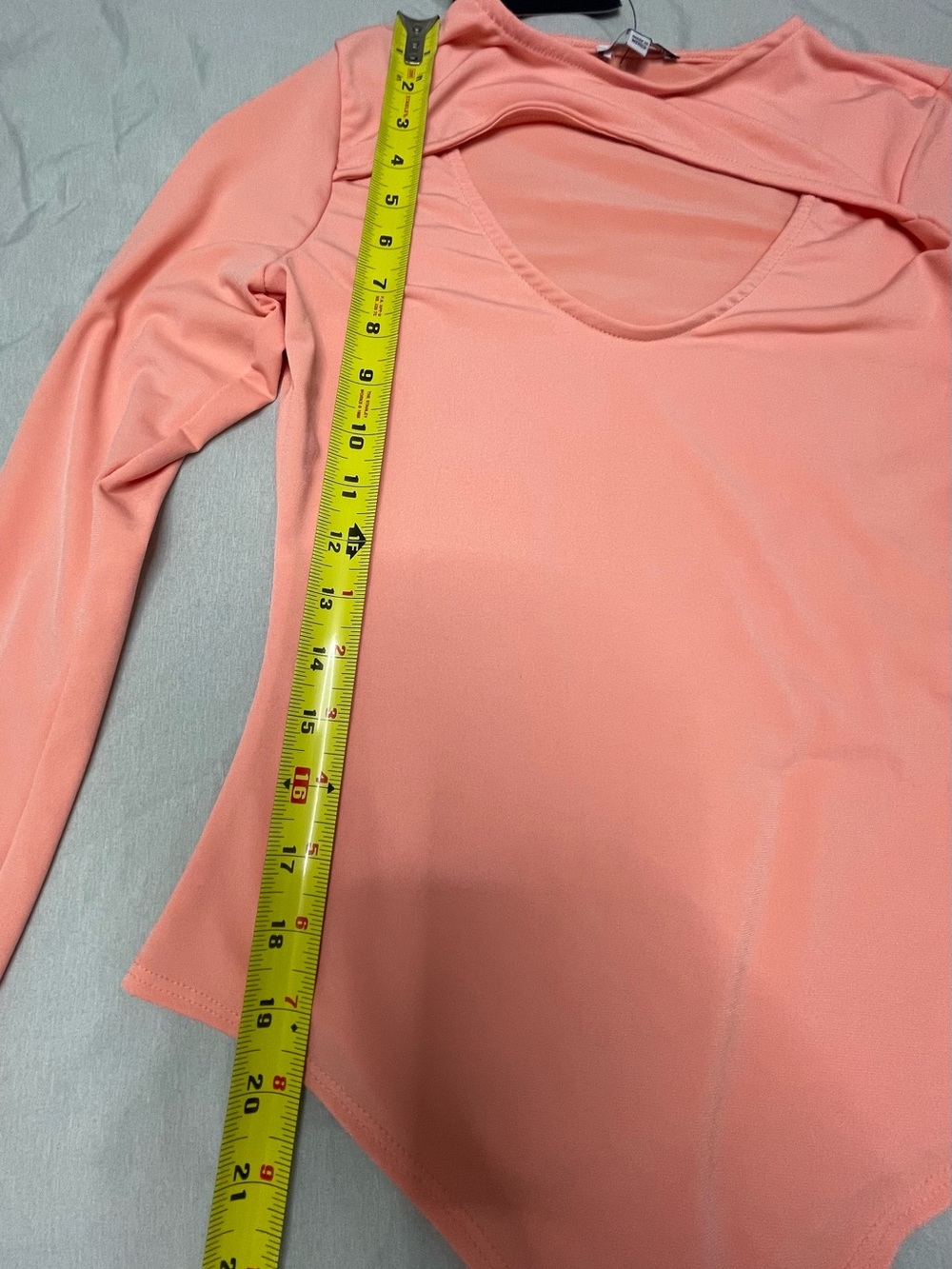 Fashion Nova Peach Long-Sleeve Bodysuit - Picture 4 of 6
